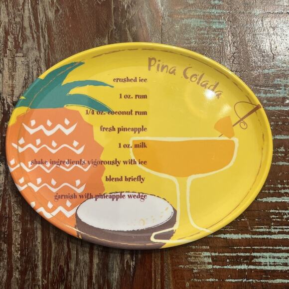 Precidio Mixed Drink Recipe Snack Plate Set of 4 Plates Trinket Trays Home Decor - Picture 6 of 7